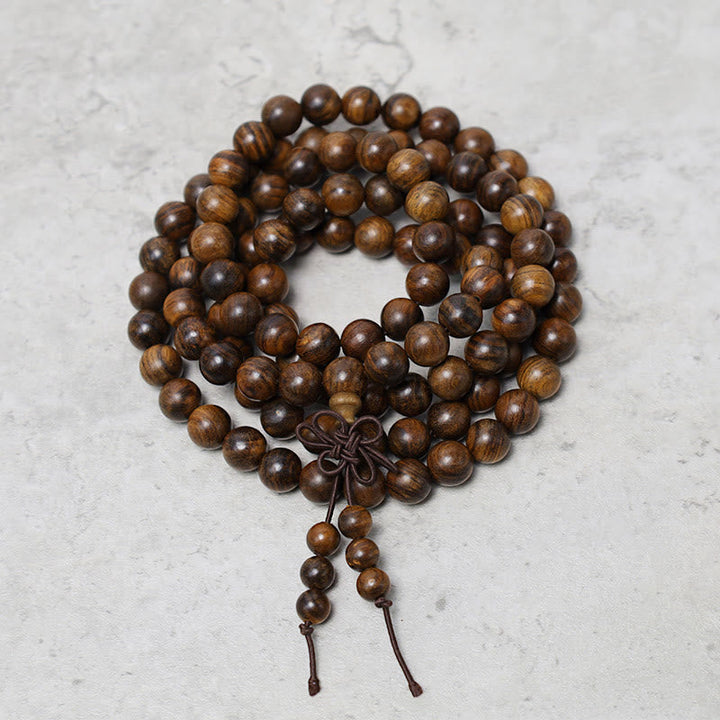 Sandalwood Elastic 108-Bead Mala Bracelet — product view 3