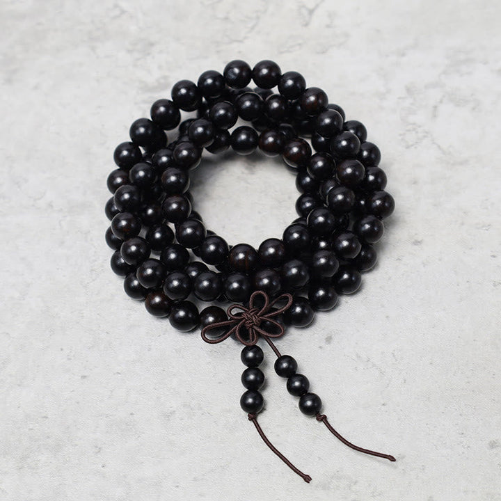 Sandalwood Elastic 108-Bead Mala Bracelet — product view 10