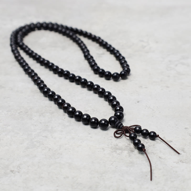 Sandalwood Elastic 108-Bead Mala Bracelet — product view 11