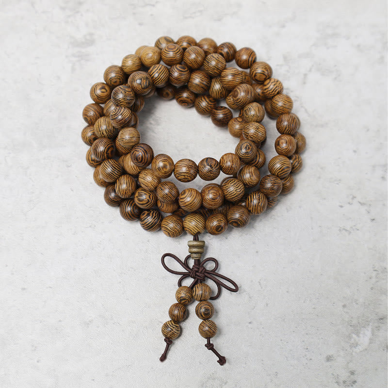Sandalwood Elastic 108-Bead Mala Bracelet — product view 14