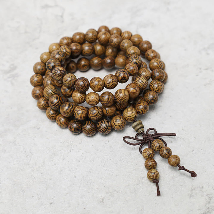 Sandalwood Elastic 108-Bead Mala Bracelet — product view 15