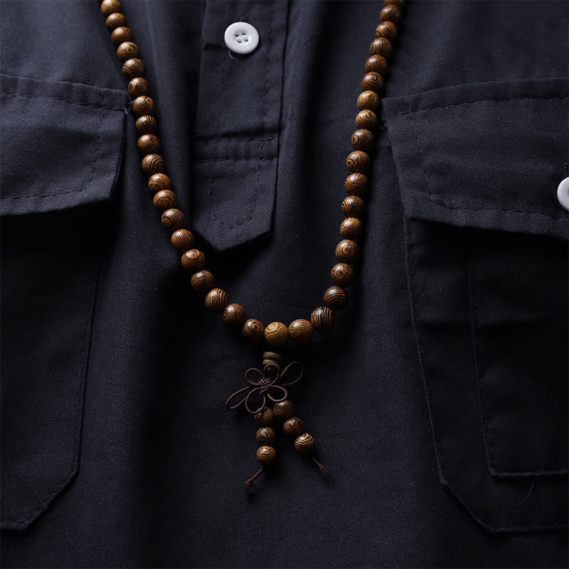 Sandalwood Elastic 108-Bead Mala Bracelet — product view 16