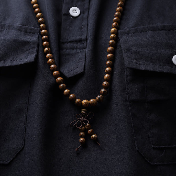 Sandalwood Elastic 108-Bead Mala Bracelet — product view 16