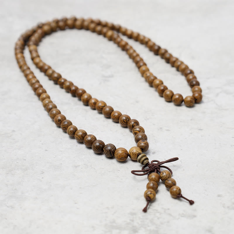 Sandalwood Elastic 108-Bead Mala Bracelet — product view 18