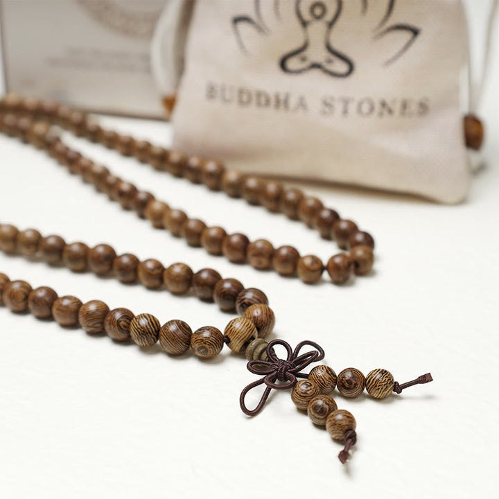 Sandalwood Elastic 108-Bead Mala Bracelet — product view 19