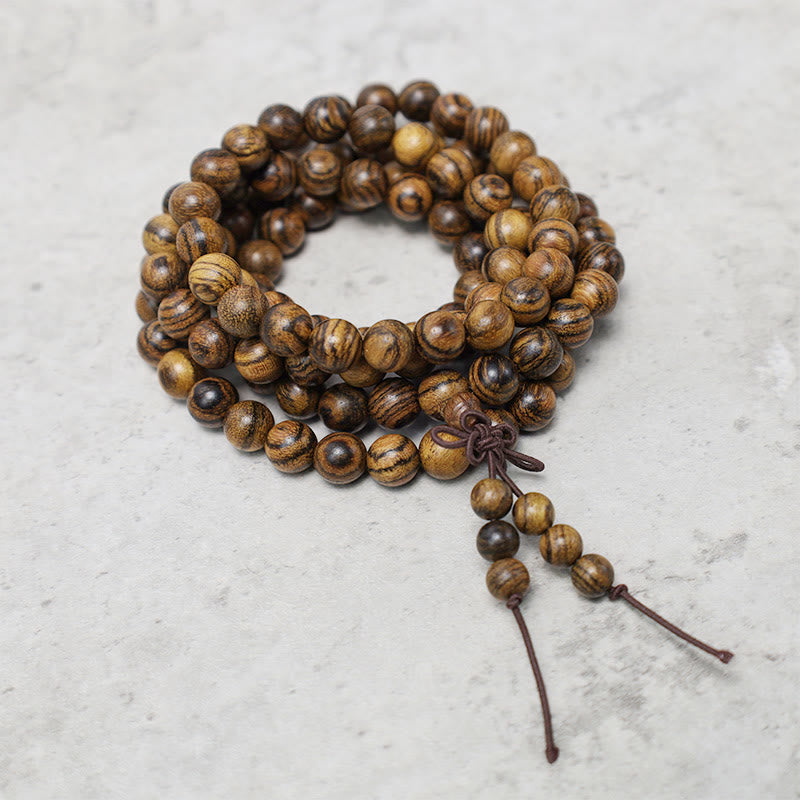 Sandalwood Elastic 108-Bead Mala Bracelet — product view 22
