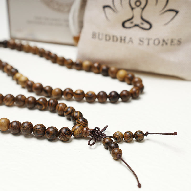 Sandalwood Elastic 108-Bead Mala Bracelet — product view 24