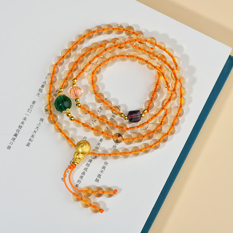 Citrine 108-Bead Mala Bracelet — product view 2