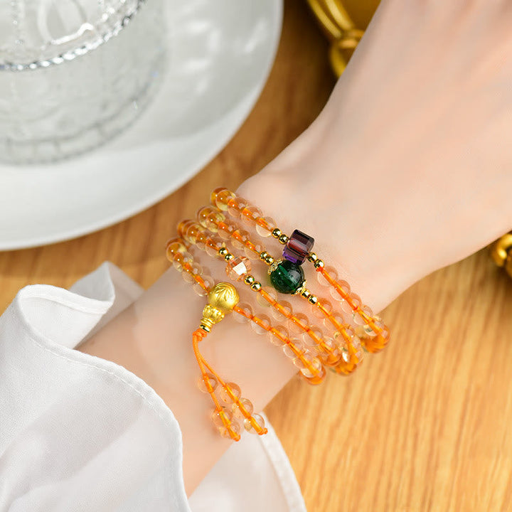 Citrine 108-Bead Mala Bracelet — product view 4