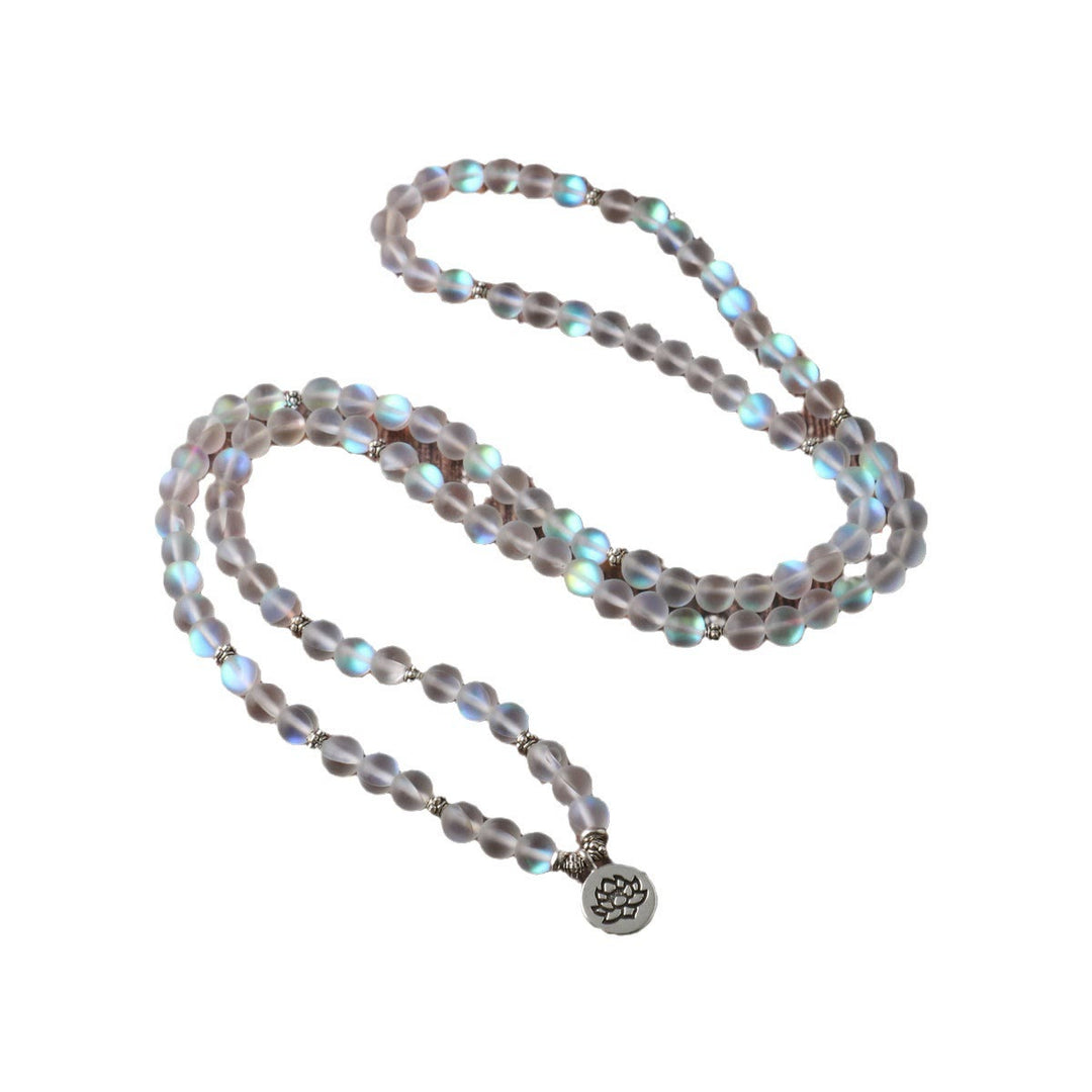 Glitter Stone Lotus 108-Bead Mala Bracelet — product view 5