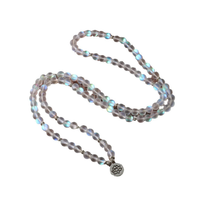 Glitter Stone Lotus 108-Bead Mala Bracelet — product view 5