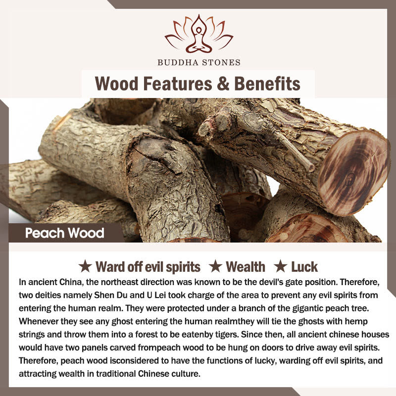 Lightning Strike Peach Wood 108-Bead Mala Bracelet — product view 11