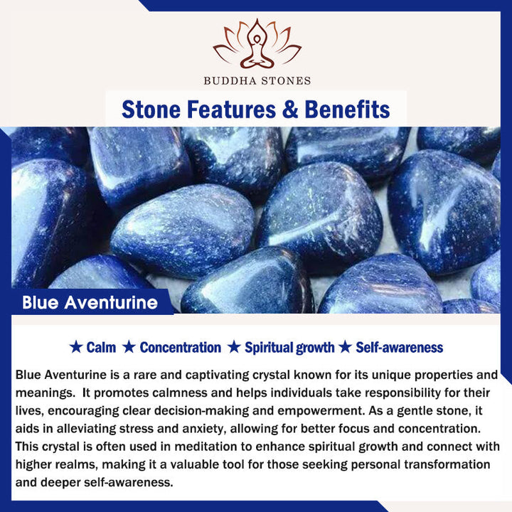 Multi-Layer Blue Aventurine Lotus 108-Bead Mala Bracelet — product view 13