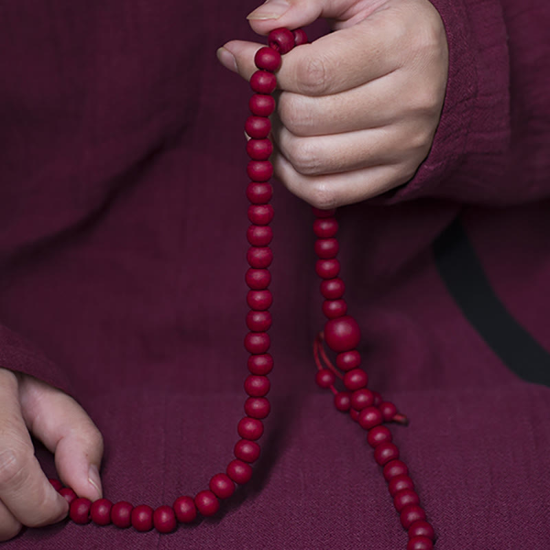 Abelia Biflora Wood 108-Bead Mala Bracelet — main product view