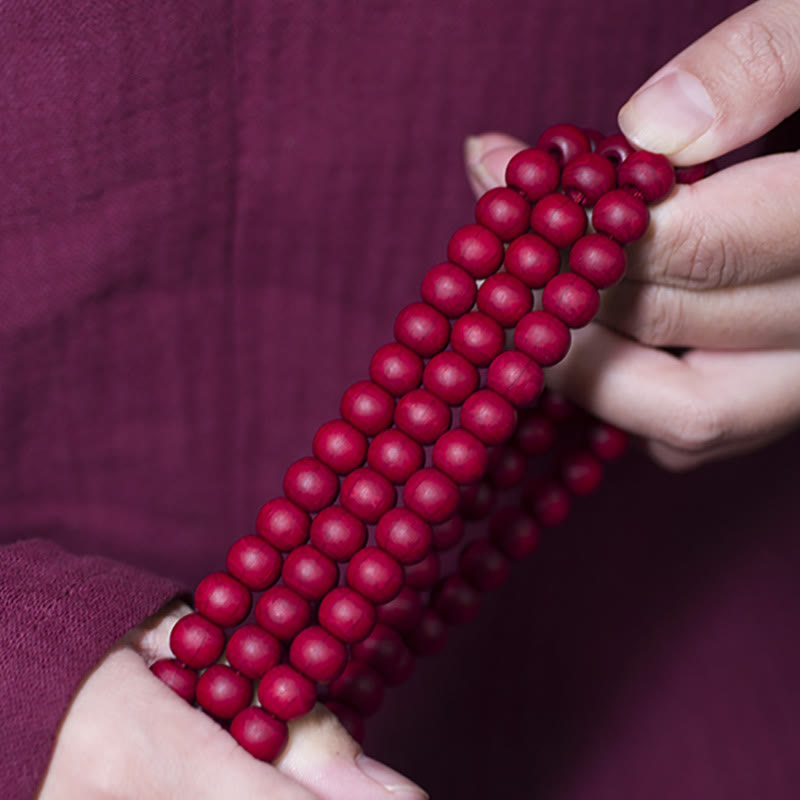 Abelia Biflora Wood 108-Bead Mala Bracelet — product view 2
