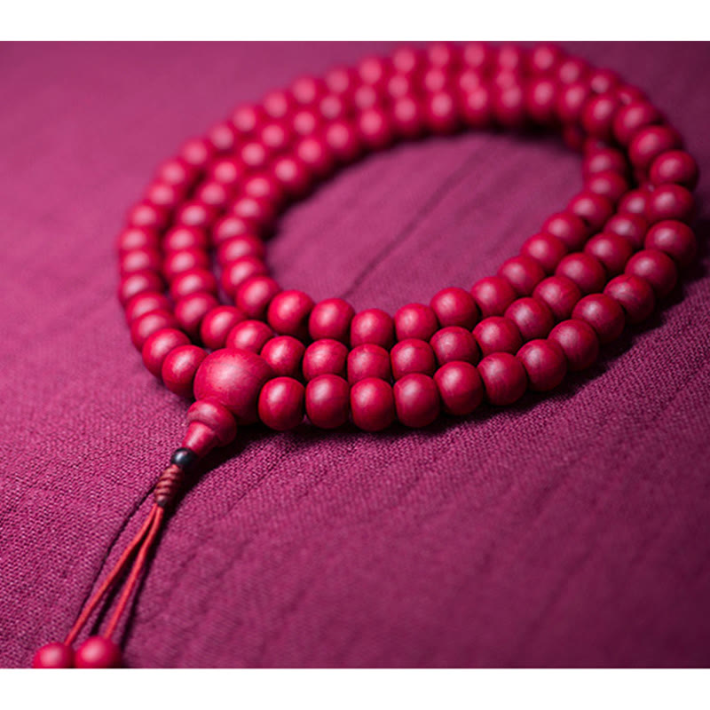 Abelia Biflora Wood 108-Bead Mala Bracelet — product view 8
