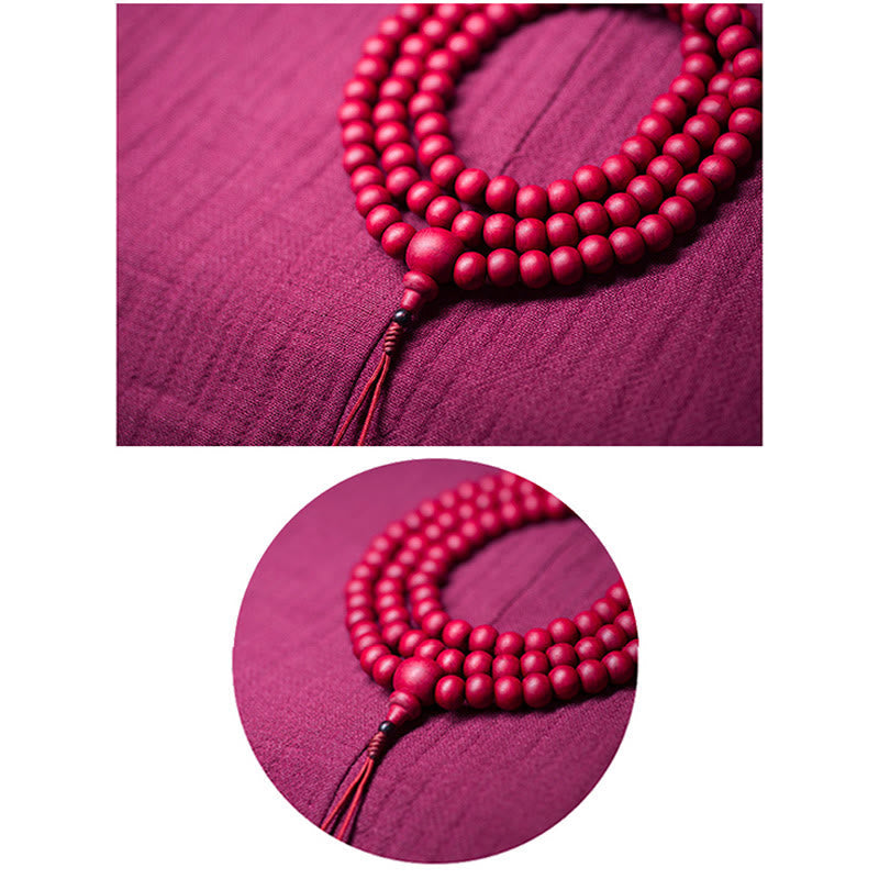 Abelia Biflora Wood 108-Bead Mala Bracelet — product view 11