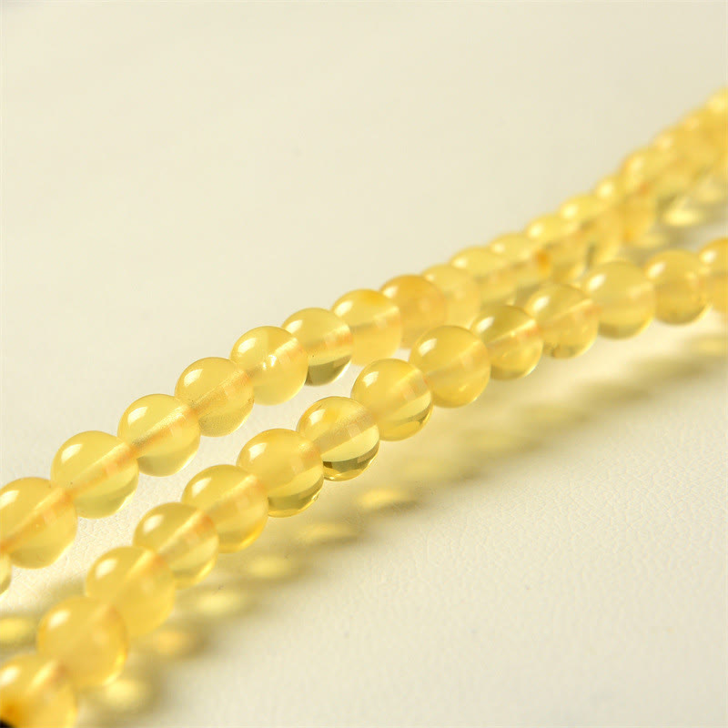 Amber Clear 108-Bead Mala Bracelet — product view 4