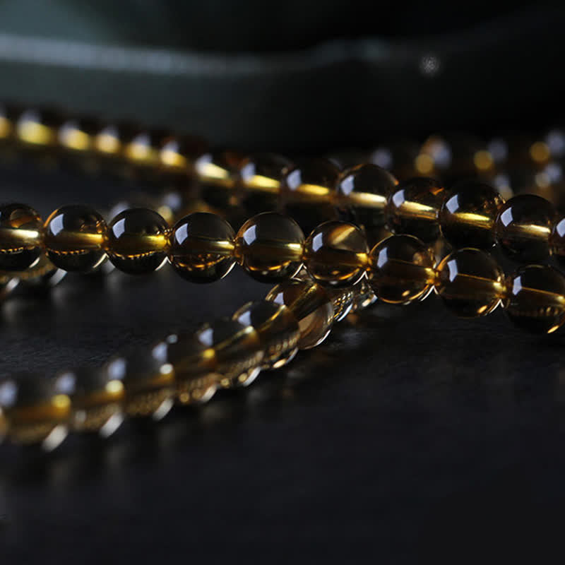 Citrine Amber Buckle Red Agate Pi Xiu 108-Bead Mala Bracelet — product view 17