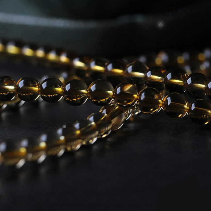 Citrine Amber Buckle Red Agate Pi Xiu 108-Bead Mala Bracelet — product view 17