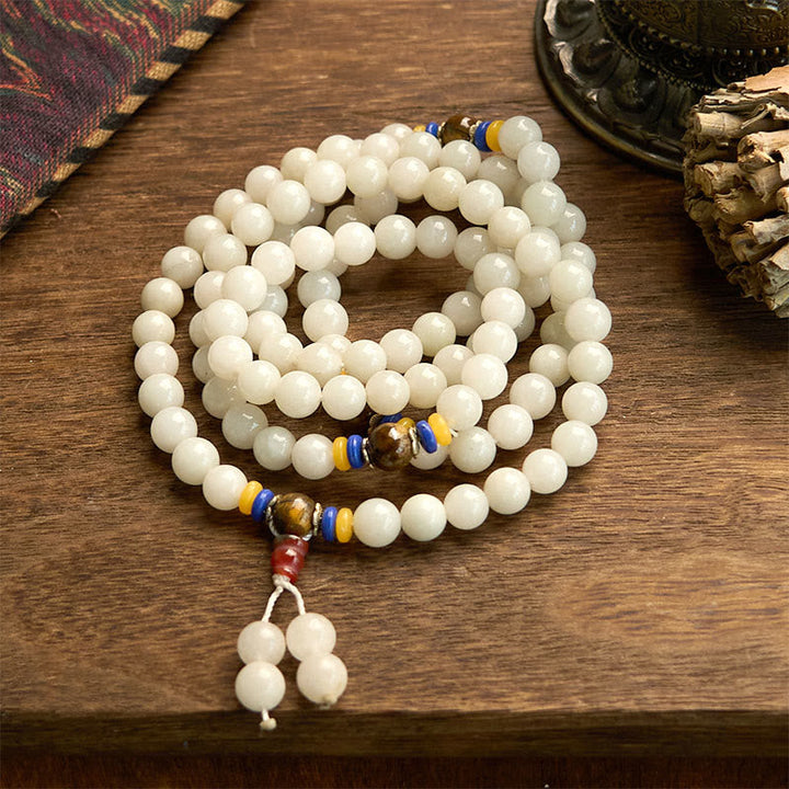 Quartzite 108-Bead Mala Bracelet — main product view
