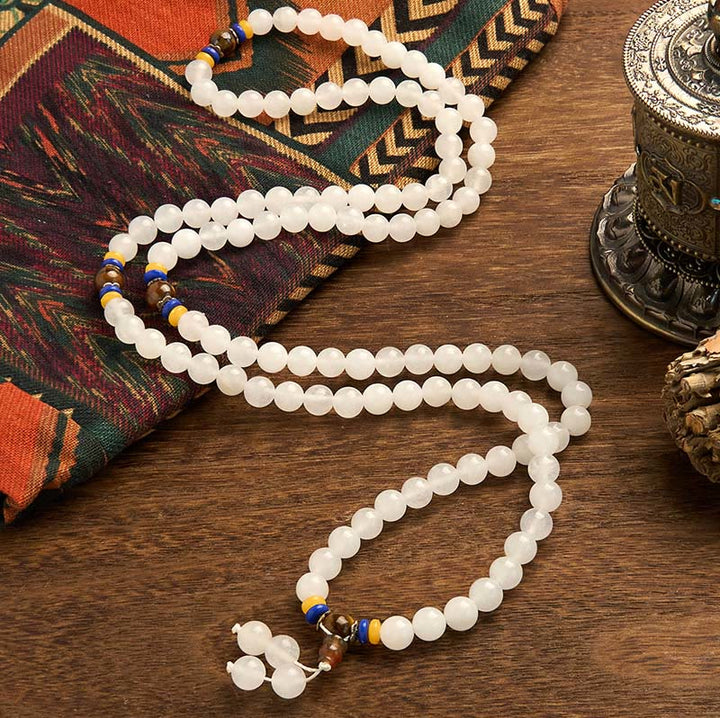 Quartzite 108-Bead Mala Bracelet — product view 2