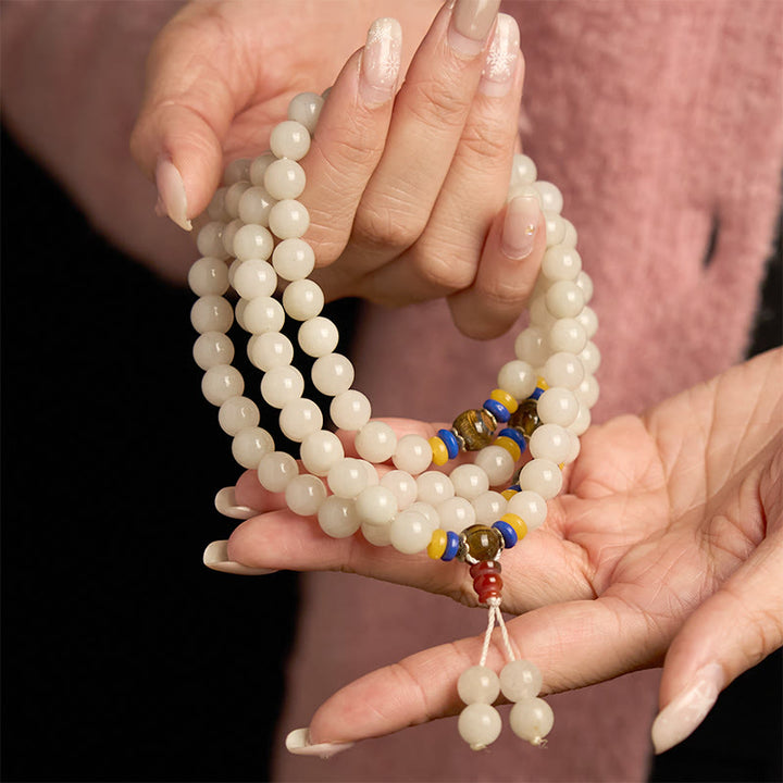 Quartzite 108-Bead Mala Bracelet — product view 4