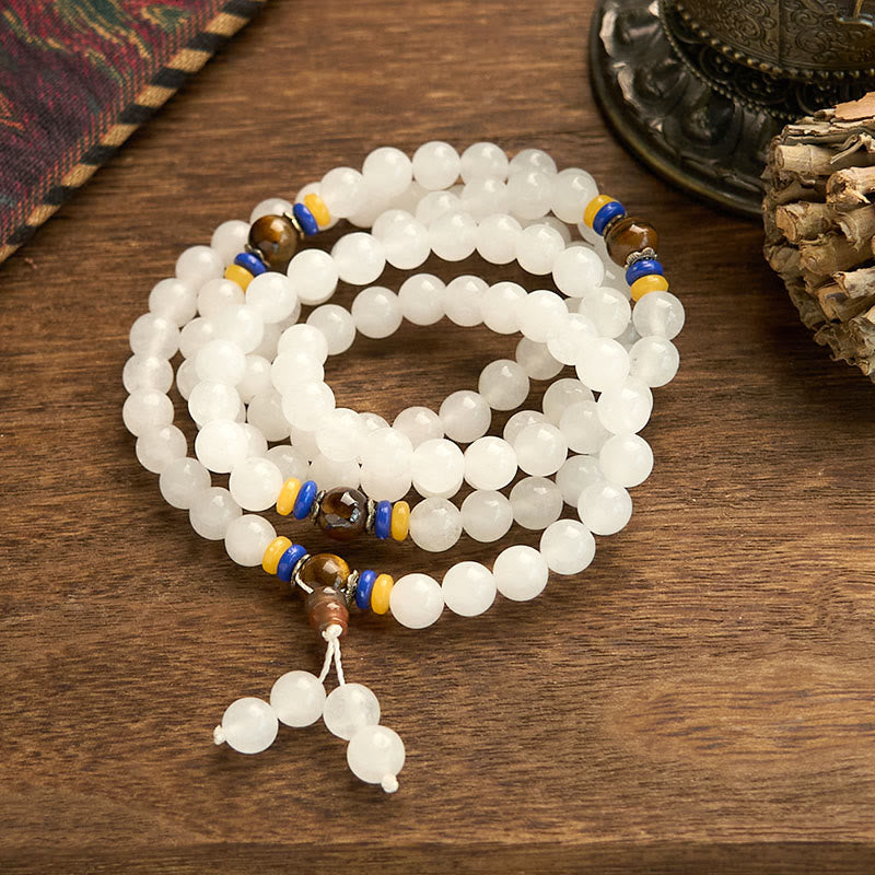 Quartzite 108-Bead Mala Bracelet — product view 5