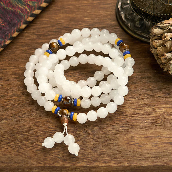 Quartzite 108-Bead Mala Bracelet — product view 5