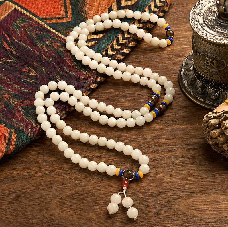 Quartzite 108-Bead Mala Bracelet — product view 8