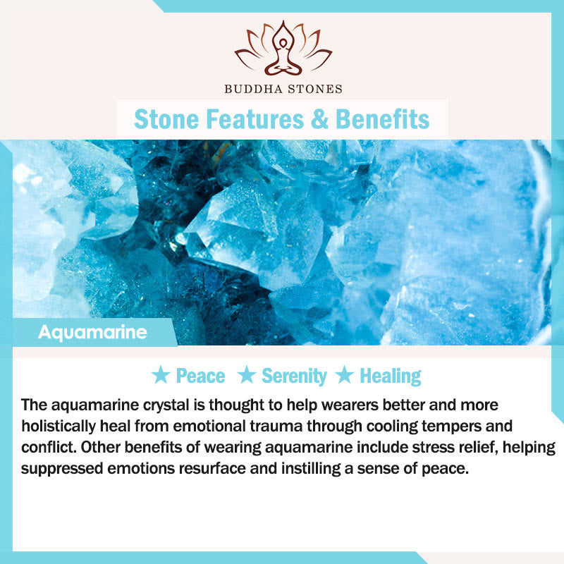 Stone Aquamarine Lotus 108-Bead Mala Bracelet — product view 12