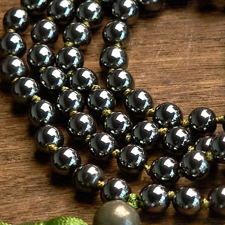 Stone Hematite 108-Bead Mala Bracelet — product view 5