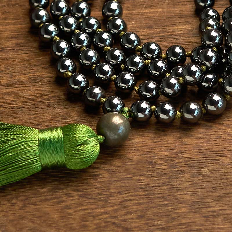 Stone Hematite 108-Bead Mala Bracelet — product view 6
