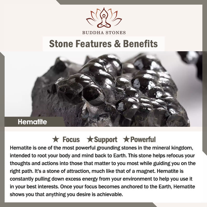 Stone Hematite 108-Bead Mala Bracelet — product view 7