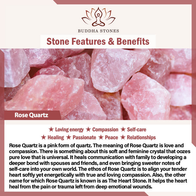Stone Rose Quartz Lotus 108-Bead Mala Bracelet — product view 8