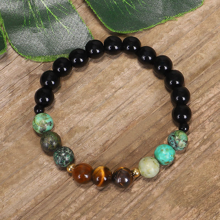 Stone Tiger Eye Turquoise 108-Bead Mala Necklace & Bracelet — product view 2