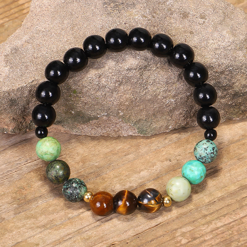 Stone Tiger Eye Turquoise 108-Bead Mala Necklace & Bracelet — product view 3