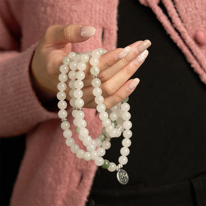 Tianshan Jade Lotus 108-Bead Mala Bracelet — product view 5