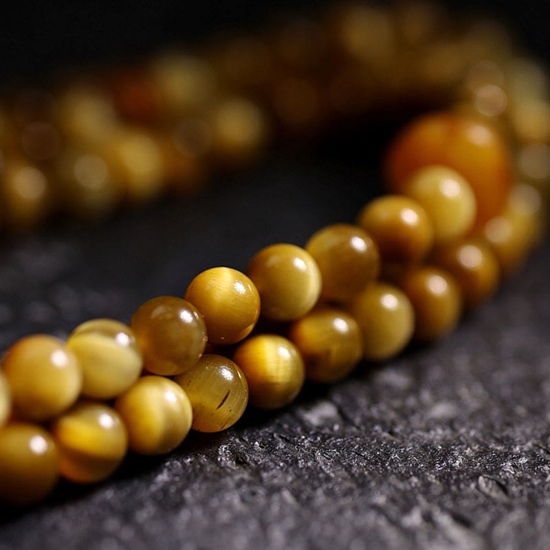Tiger Eye Copper Dorje 108-Bead Mala Bracelet — product view 3