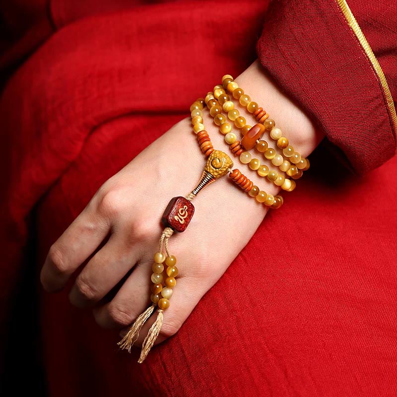 Tiger Eye Copper Dorje 108-Bead Mala Bracelet — product view 4