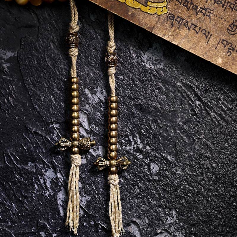 Tiger Eye Copper Dorje 108-Bead Mala Bracelet — product view 6
