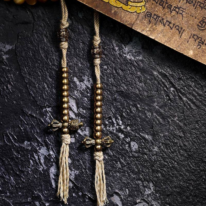 Tiger Eye Copper Dorje 108-Bead Mala Bracelet — product view 6