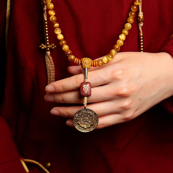 Tiger Eye Copper Dorje 108-Bead Mala Bracelet — product view 8