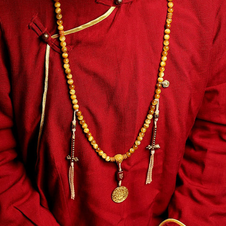 Tiger Eye Copper Dorje 108-Bead Mala Bracelet — product view 10