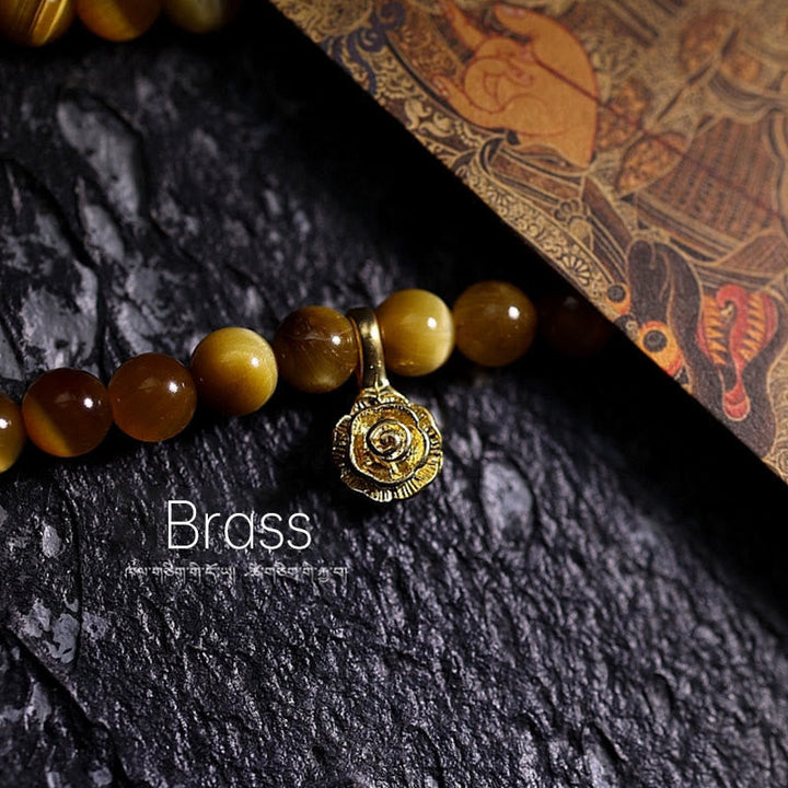 Tiger Eye Copper Dorje 108-Bead Mala Bracelet — product view 15