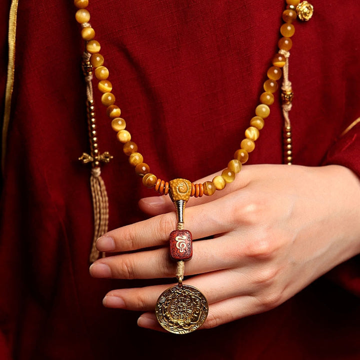 Tiger Eye Copper Dorje 108-Bead Mala Bracelet — product view 21
