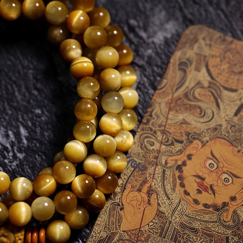 Tiger Eye Copper Dorje 108-Bead Mala Bracelet — product view 22