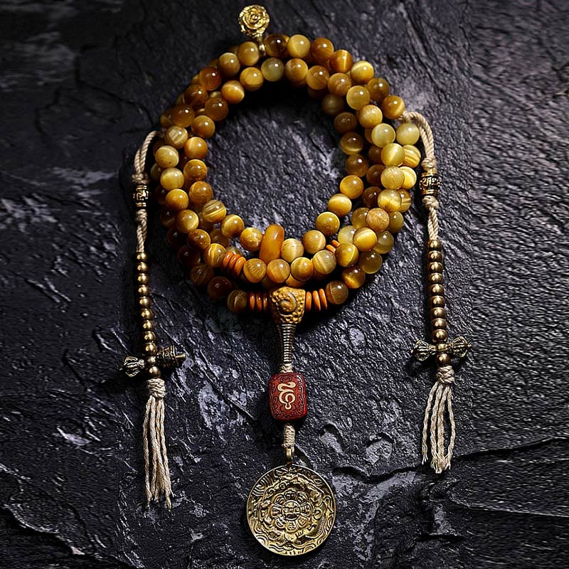 Tiger Eye Copper Dorje 108-Bead Mala Bracelet — product view 25