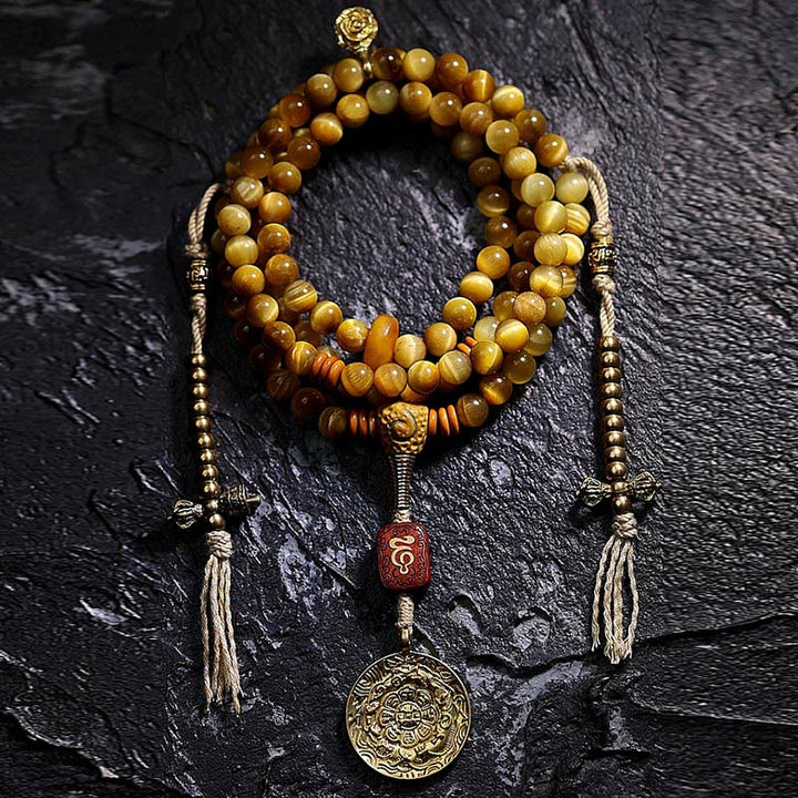 Tiger Eye Copper Dorje 108-Bead Mala Bracelet — product view 25