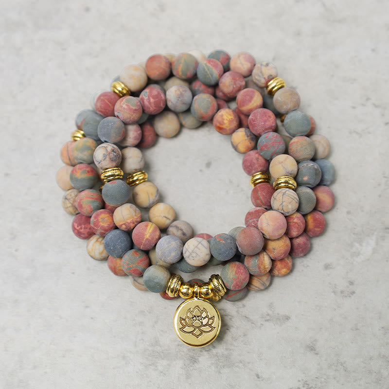Picasso Jasper Stone 108-Bead Mala Bracelet — main product view
